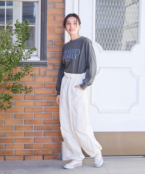 BAYFLOW（ベイフロー）の「ギャザーウエストパンツ（その他パンツ・レディース・ブラック/アイボリー/パープル・SMALL/MEDIUM）」の9枚目の写真