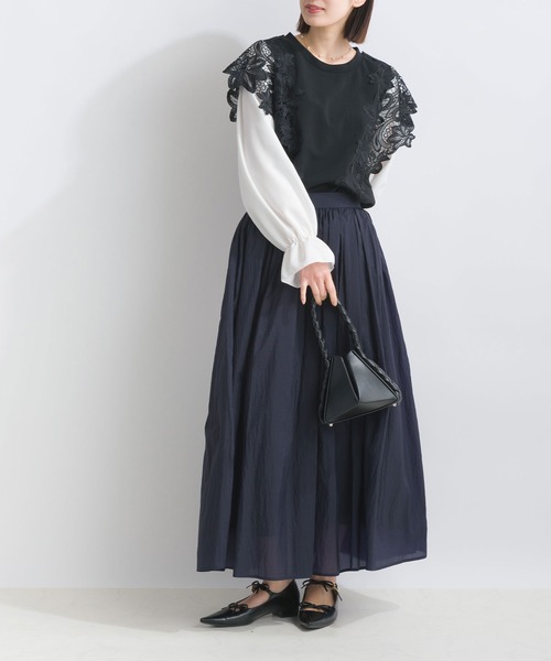 PICCIN(ピッチン)の「シアーオーガンギャザースカート(スカート・レディース・ネイビー/ブルー/イエロー・M)」の11枚目の写真