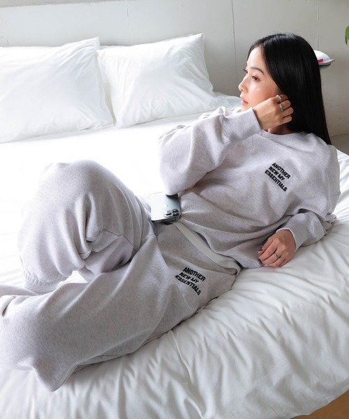 ANME（アンメ）の「【新色・新サイズ追加】ロゴ刺繍ANME裏毛スウェットパンツ（スウェットパンツ・レディース・ネイビー/オートミール/ブラック/アイボリー/チャコールグレー/杢グレー/オフホワイト/ブラウン・M/L/XL/XXL/S）」の10枚目の写真