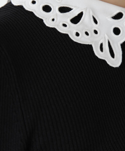 NATURAL BEAUTY BASIC（ナチュラルビューティーベーシック）の「◇カットワークカラーリブニット（ニット/セーター・レディース・ブラック系その他/オフホワイト/ベージュ系その他・FREE）」の21枚目の写真