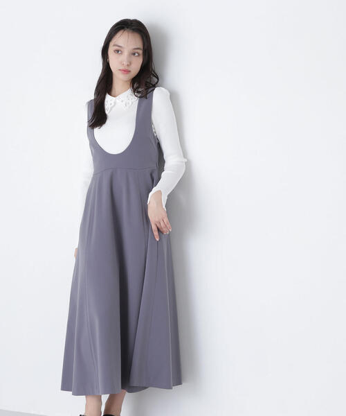 NATURAL BEAUTY BASIC（ナチュラルビューティーベーシック）の「◇カットワークカラーリブニット（ニット/セーター・レディース・ブラック系その他/オフホワイト/ベージュ系その他・FREE）」の14枚目の写真