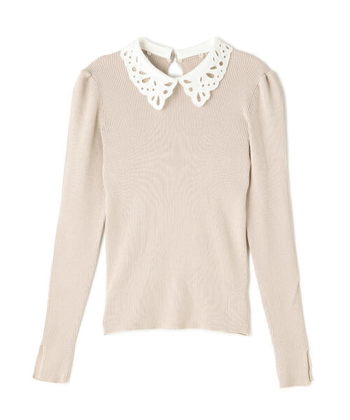 NATURAL BEAUTY BASIC（ナチュラルビューティーベーシック）の「◇カットワークカラーリブニット（ニット/セーター・レディース・ブラック系その他/オフホワイト/ベージュ系その他・FREE）」の16枚目の写真