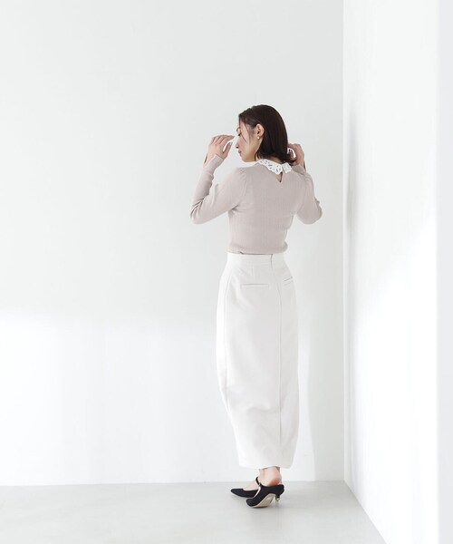 NATURAL BEAUTY BASIC（ナチュラルビューティーベーシック）の「◇カットワークカラーリブニット（ニット/セーター・レディース・ブラック系その他/オフホワイト/ベージュ系その他・FREE）」の17枚目の写真