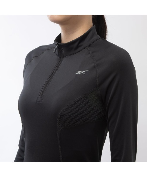 Reebok（リーボック）の「ランニング 1/4 ジップトップ / RUNNING 1/4 ZIP TOP（その他トップス・レディース・ブラック/ライトベージュ・LARGE/MEDIUM/SMALL/XX-LARGE/X-LARGE/X-SMALL）」の12枚目の写真