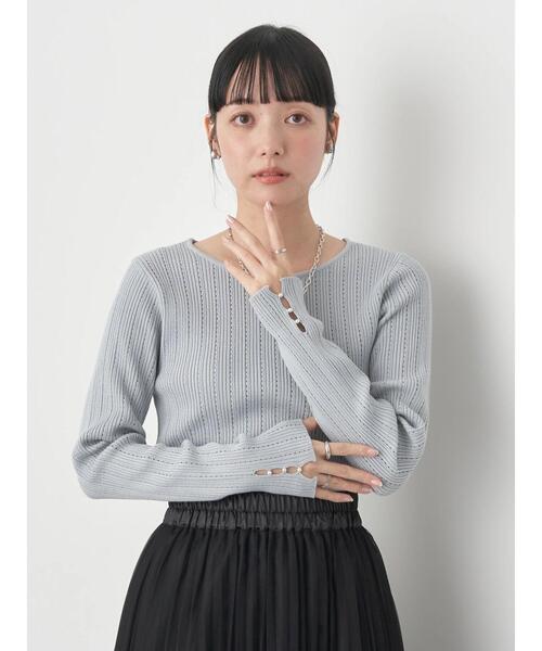 earth music&ecology(アースミュージックアンドエコロジー)の「ランダムリブパールニットプルオーバー(ニット/セーター・レディース・オフホワイト/サックスブルー/イエロー/ネイビー・S/M)」の20枚目の写真