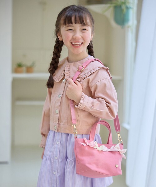 ANY(エニィ)の「リボン付き 2WAY バック(ショルダーバッグ・キッズ・ライラック系/ピンク系/ブラック系・F)」の13枚目の写真