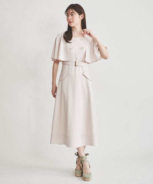 31 Sons de mode（トランテアン　ソン　ドゥ　モード）の「麻調合繊ワンピース（ワンピース・レディース・クリーム/ベージュ/ネイビー・38/36）」の4枚目の写真