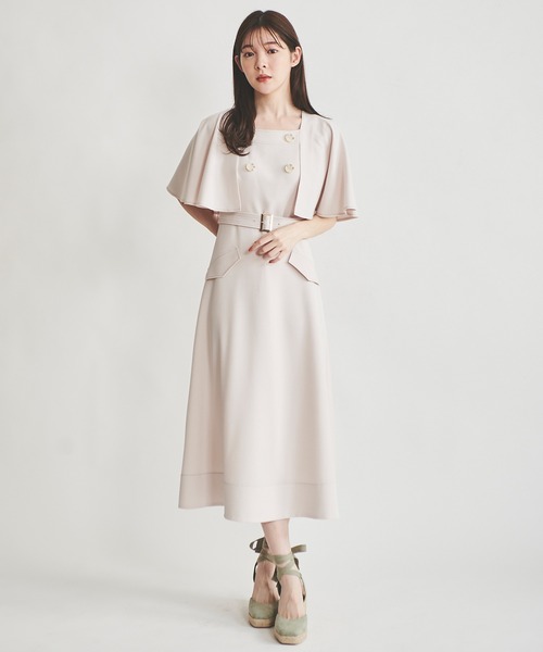 31 Sons de mode（トランテアン　ソン　ドゥ　モード）の「麻調合繊ワンピース（ワンピース・レディース・クリーム/ベージュ/ネイビー・38/36）」の5枚目の写真