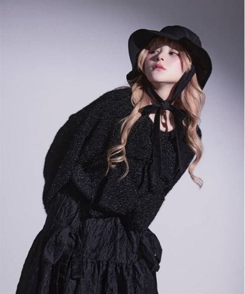 FickleBebe(フィクルベベ)の「ビッグリボン2WAYニット(ニット/セーター・レディース・ブルーグレー/ブラック/ホワイト・FREE)」の21枚目の写真