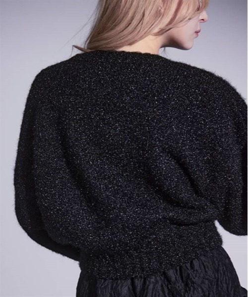 FickleBebe(フィクルベベ)の「ビッグリボン2WAYニット(ニット/セーター・レディース・ブルーグレー/ブラック/ホワイト・FREE)」の8枚目の写真