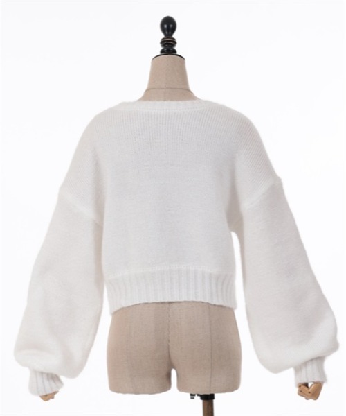 FickleBebe(フィクルベベ)の「ビッグリボン2WAYニット(ニット/セーター・レディース・ブルーグレー/ブラック/ホワイト・FREE)」の10枚目の写真