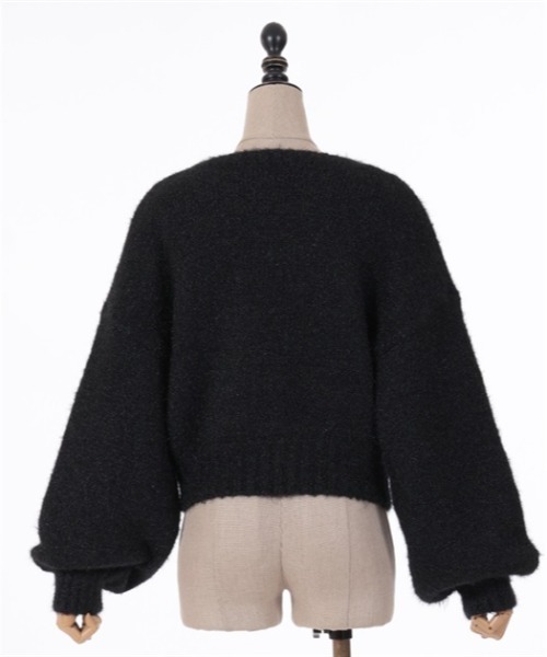 FickleBebe(フィクルベベ)の「ビッグリボン2WAYニット(ニット/セーター・レディース・ブルーグレー/ブラック/ホワイト・FREE)」の12枚目の写真