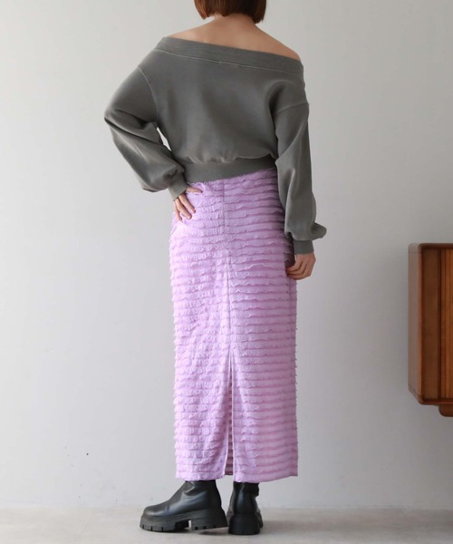 archives(アルシーヴ)の「カットフリルタイトスカート(スカート・レディース・ブルー/オフホワイト/ブラック/ラベンダー・MEDIUM)」の7枚目の写真