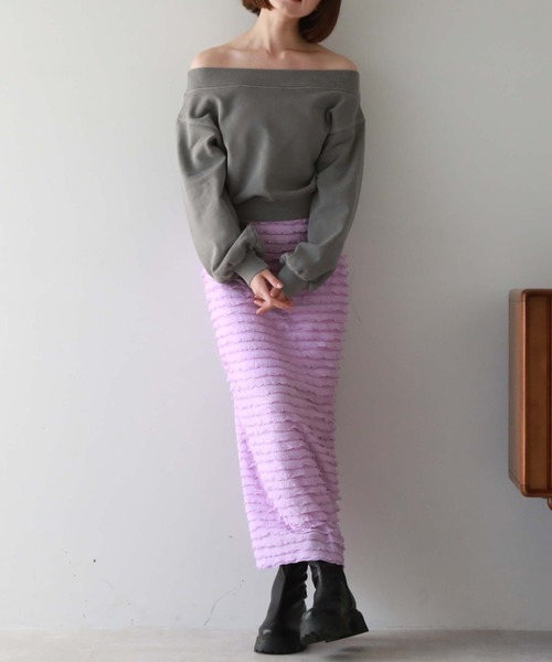 archives(アルシーヴ)の「カットフリルタイトスカート(スカート・レディース・ブルー/オフホワイト/ブラック/ラベンダー・MEDIUM)」の10枚目の写真