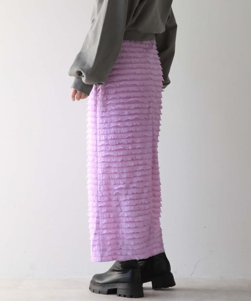 archives(アルシーヴ)の「カットフリルタイトスカート(スカート・レディース・ブルー/オフホワイト/ブラック/ラベンダー・MEDIUM)」の12枚目の写真