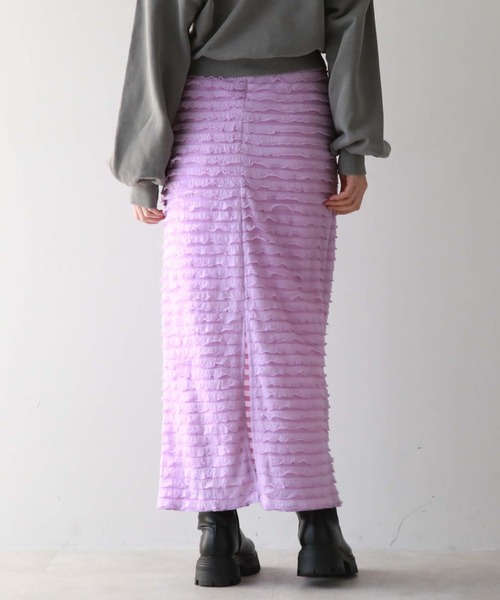 archives(アルシーヴ)の「カットフリルタイトスカート(スカート・レディース・ブルー/オフホワイト/ブラック/ラベンダー・MEDIUM)」の13枚目の写真