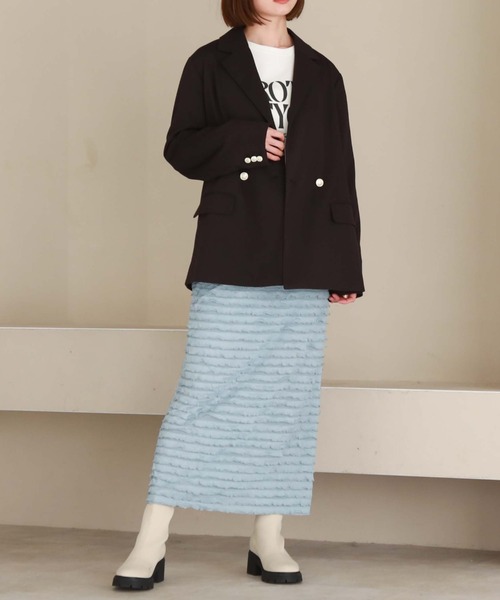 archives(アルシーヴ)の「カットフリルタイトスカート(スカート・レディース・ブルー/オフホワイト/ブラック/ラベンダー・MEDIUM)」の16枚目の写真