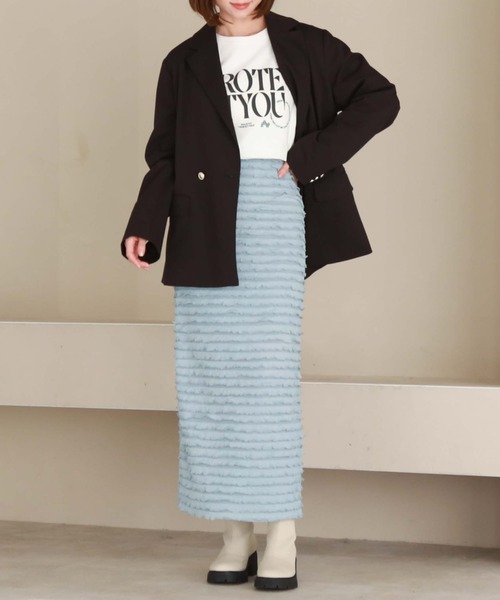 archives(アルシーヴ)の「カットフリルタイトスカート(スカート・レディース・ブルー/オフホワイト/ブラック/ラベンダー・MEDIUM)」の19枚目の写真