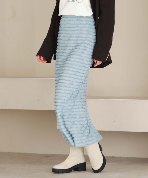 archives(アルシーヴ)の「カットフリルタイトスカート(スカート・レディース・ブルー/オフホワイト/ブラック/ラベンダー・MEDIUM)」の22枚目の写真