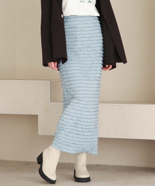 archives(アルシーヴ)の「カットフリルタイトスカート(スカート・レディース・ブルー/オフホワイト/ブラック/ラベンダー・MEDIUM)」の21枚目の写真