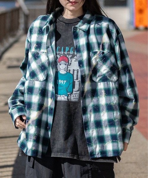 【セール】【i】ブリーチ加工 オンブレチェック ワークシャツ（シャツ/ブラウス）｜JOHN'S CLOSET（ジョンズクローゼット）