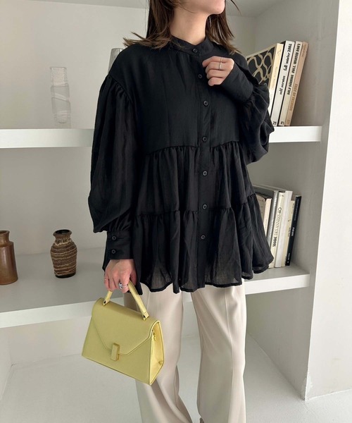 Edit Sheen（エディットシーン）の「コットンティアードブラウス（シャツ/ブラウス・レディース・ホワイト/ブラック/ブルー・M）」の9枚目の写真