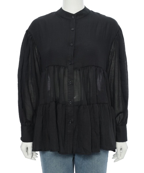 Edit Sheen（エディットシーン）の「コットンティアードブラウス（シャツ/ブラウス・レディース・ホワイト/ブラック/ブルー・M）」の14枚目の写真