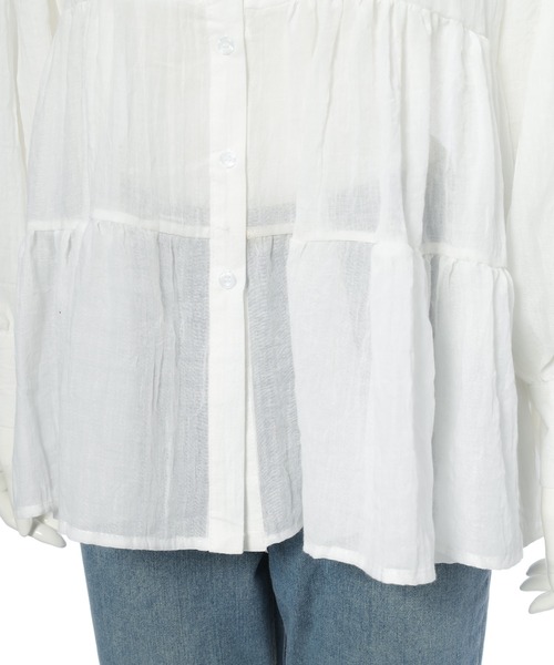 Edit Sheen（エディットシーン）の「コットンティアードブラウス（シャツ/ブラウス・レディース・ホワイト/ブラック/ブルー・M）」の21枚目の写真