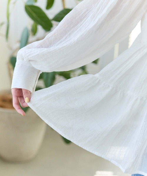 Edit Sheen（エディットシーン）の「コットンティアードブラウス（シャツ/ブラウス・レディース・ホワイト/ブラック/ブルー・M）」の5枚目の写真