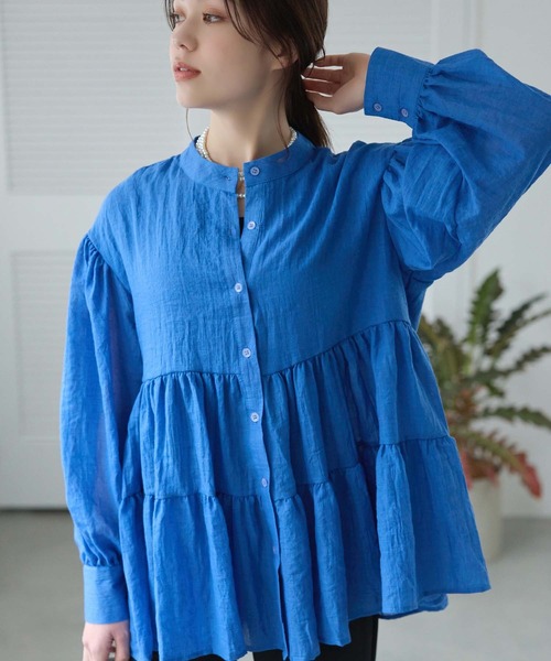 Edit Sheen（エディットシーン）の「コットンティアードブラウス（シャツ/ブラウス・レディース・ホワイト/ブラック/ブルー・M）」の10枚目の写真