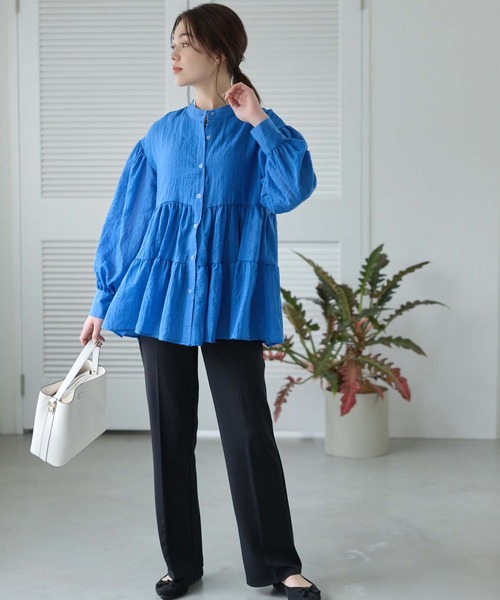 Edit Sheen（エディットシーン）の「コットンティアードブラウス（シャツ/ブラウス・レディース・ホワイト/ブラック/ブルー・M）」の11枚目の写真