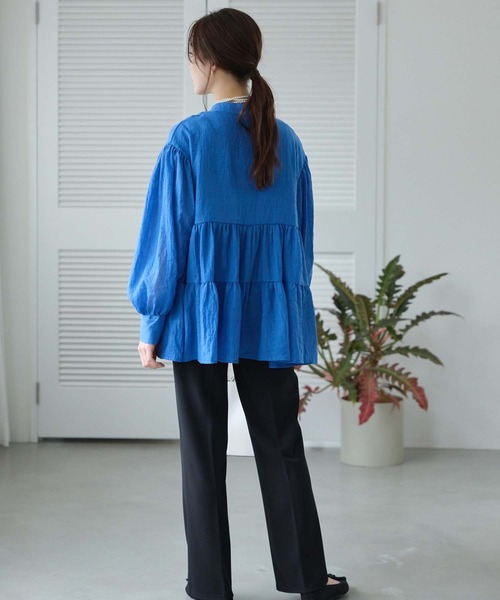 Edit Sheen（エディットシーン）の「コットンティアードブラウス（シャツ/ブラウス・レディース・ホワイト/ブラック/ブルー・M）」の12枚目の写真