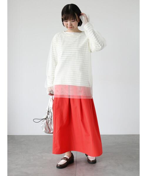 Lugnoncure（ルノンキュール）の「【選べる着丈】タイプライタースカート（スカート・レディース・ブラック/ネイビー/ベージュ/レッド/グリーン・ﾌﾘｰ(M)/ﾌﾘｰ(L)）」の8枚目の写真