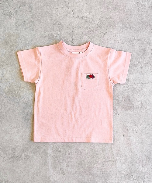 FRUIT OF THE LOOM（フルーツオブザルーム）の「【FRUIT OF THE LOOM】半袖ポケットTシャツ(80～160cm)（Tシャツ/カットソー・キッズ・ライトピンク/エメラルド/ブラック系その他/オフホワイト/ホワイト系その他/マスタード/パープル/チャコール・100/95/90/80/160/150/140/130/120/110）」の8枚目の写真