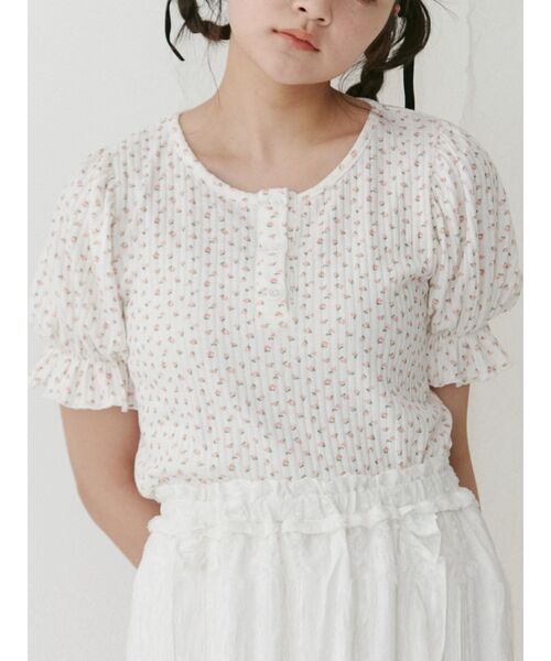 merry jenny（メリージェニー）の「小花柄パフスリーブTee（Tシャツ/カットソー・レディース・イエロー/ブルー/ピンク・FREE）」の3枚目の写真