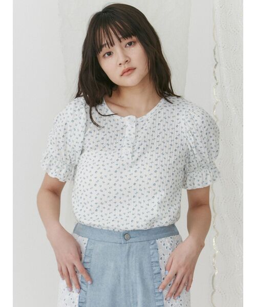 merry jenny（メリージェニー）の「小花柄パフスリーブTee（Tシャツ/カットソー・レディース・イエロー/ブルー/ピンク・FREE）」の12枚目の写真