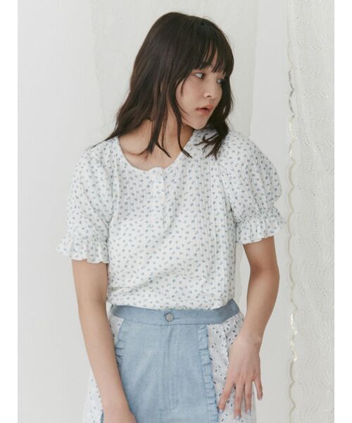 merry jenny（メリージェニー）の「小花柄パフスリーブTee（Tシャツ/カットソー・レディース・イエロー/ブルー/ピンク・FREE）」の14枚目の写真