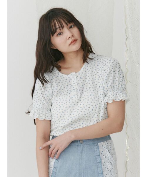 merry jenny（メリージェニー）の「小花柄パフスリーブTee（Tシャツ/カットソー・レディース・イエロー/ブルー/ピンク・FREE）」の15枚目の写真