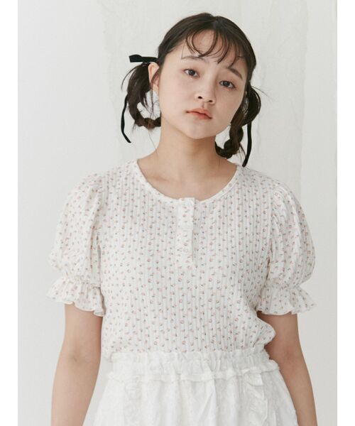 merry jenny（メリージェニー）の「小花柄パフスリーブTee（Tシャツ/カットソー・レディース・イエロー/ブルー/ピンク・FREE）」の18枚目の写真