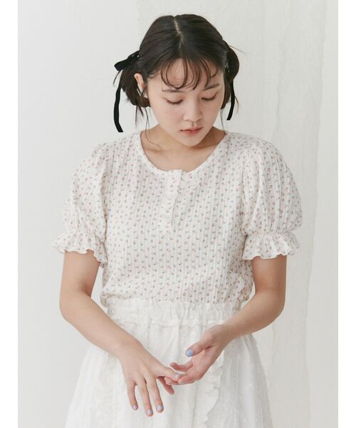 merry jenny（メリージェニー）の「小花柄パフスリーブTee（Tシャツ/カットソー・レディース・イエロー/ブルー/ピンク・FREE）」の19枚目の写真