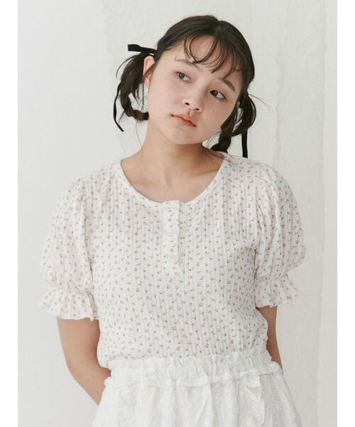 merry jenny（メリージェニー）の「小花柄パフスリーブTee（Tシャツ/カットソー・レディース・イエロー/ブルー/ピンク・FREE）」の20枚目の写真