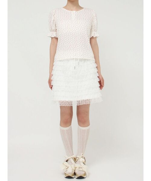 merry jenny（メリージェニー）の「小花柄パフスリーブTee（Tシャツ/カットソー・レディース・イエロー/ブルー/ピンク・FREE）」の7枚目の写真