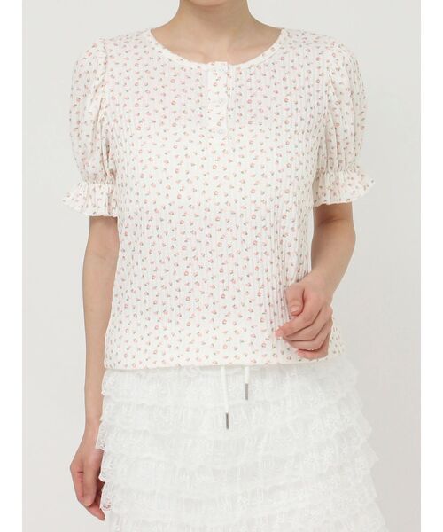 merry jenny（メリージェニー）の「小花柄パフスリーブTee（Tシャツ/カットソー・レディース・イエロー/ブルー/ピンク・FREE）」の4枚目の写真