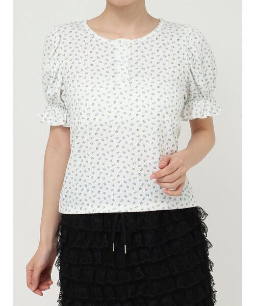 merry jenny（メリージェニー）の「小花柄パフスリーブTee（Tシャツ/カットソー・レディース・イエロー/ブルー/ピンク・FREE）」の5枚目の写真