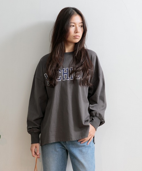 AMERICAN RAG CIE(アメリカンラグシー)の「MICHIGANロングスリーブTシャツ(Tシャツ/カットソー・レディース・オフホワイト/ミント/チャコール・FREE)」の1枚目の写真