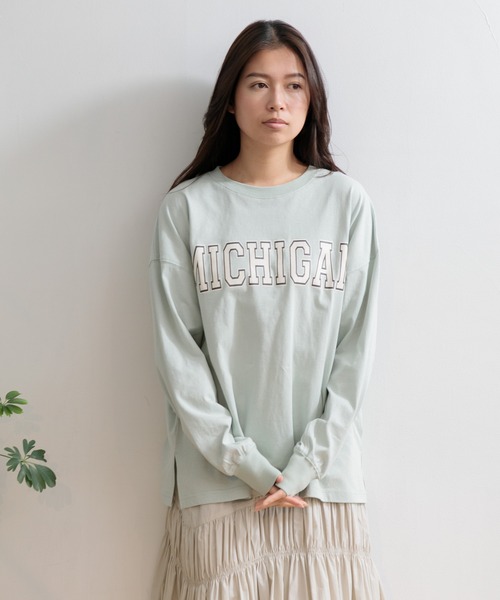 AMERICAN RAG CIE(アメリカンラグシー)の「MICHIGANロングスリーブTシャツ(Tシャツ/カットソー・レディース・オフホワイト/ミント/チャコール・FREE)」の3枚目の写真