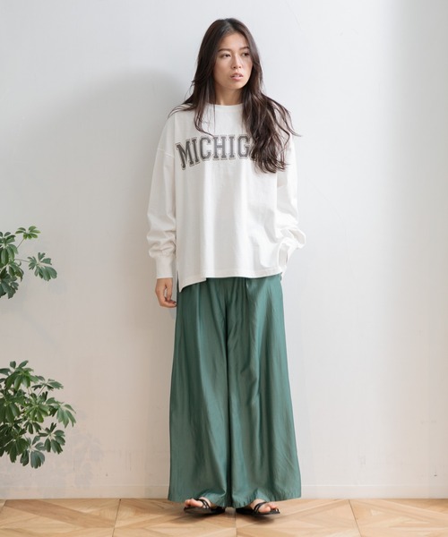 AMERICAN RAG CIE(アメリカンラグシー)の「MICHIGANロングスリーブTシャツ(Tシャツ/カットソー・レディース・オフホワイト/ミント/チャコール・FREE)」の11枚目の写真