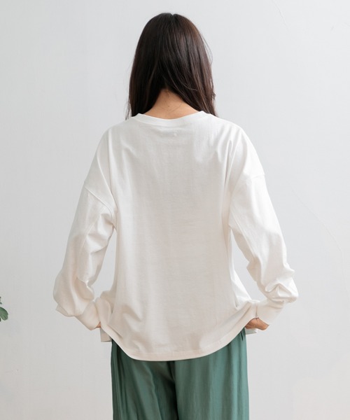 AMERICAN RAG CIE(アメリカンラグシー)の「MICHIGANロングスリーブTシャツ(Tシャツ/カットソー・レディース・オフホワイト/ミント/チャコール・FREE)」の5枚目の写真