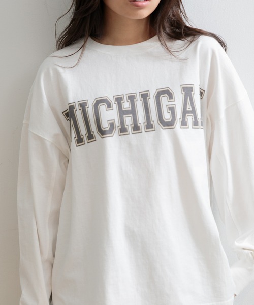 AMERICAN RAG CIE(アメリカンラグシー)の「MICHIGANロングスリーブTシャツ(Tシャツ/カットソー・レディース・オフホワイト/ミント/チャコール・FREE)」の6枚目の写真
