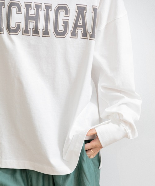 AMERICAN RAG CIE(アメリカンラグシー)の「MICHIGANロングスリーブTシャツ(Tシャツ/カットソー・レディース・オフホワイト/ミント/チャコール・FREE)」の8枚目の写真
